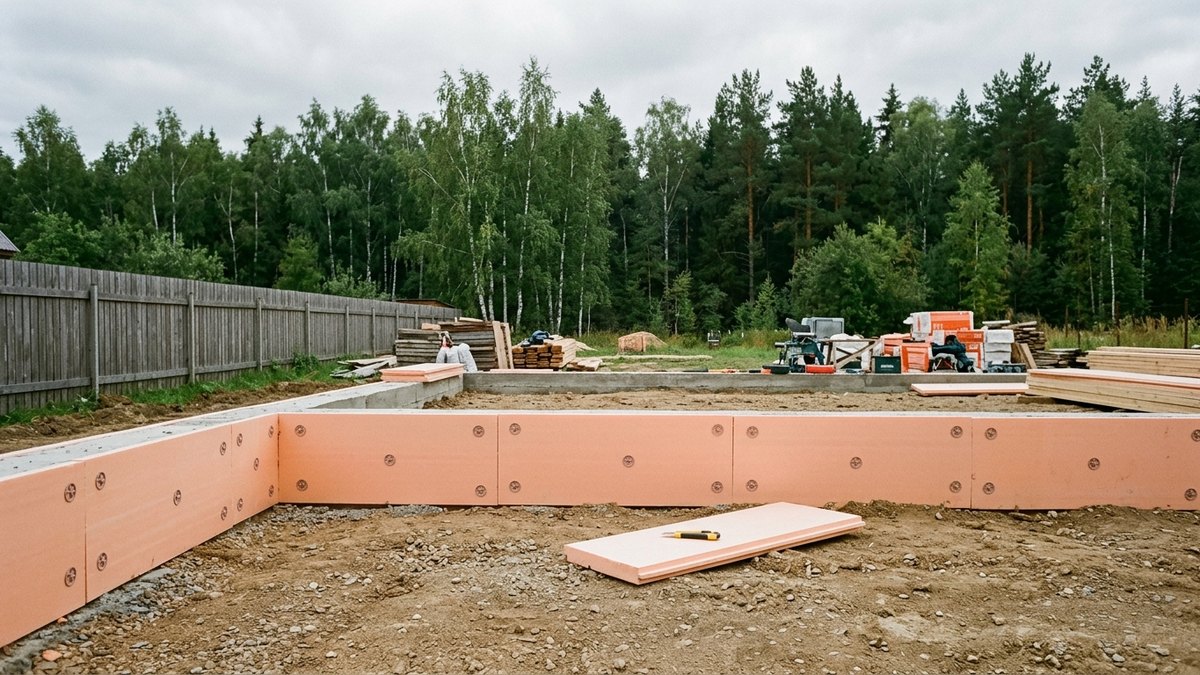 Утепление цоколя плитами экструдированного пенополистирола